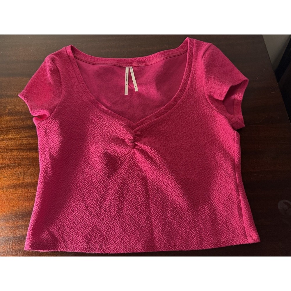 Anthropologie Pink Textured Crop‎ Size M NWOT